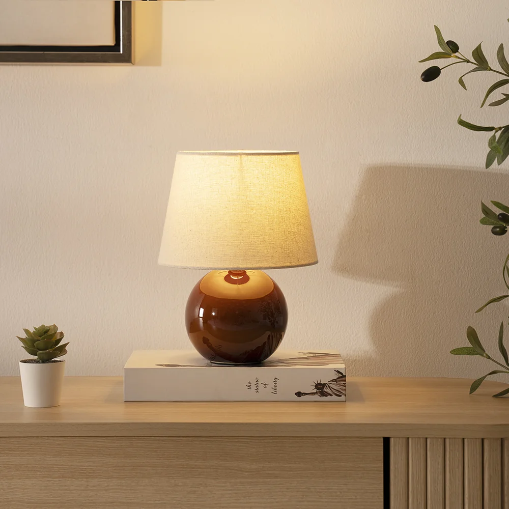 Tria ceramic table lamp Amber 19x19x27cm