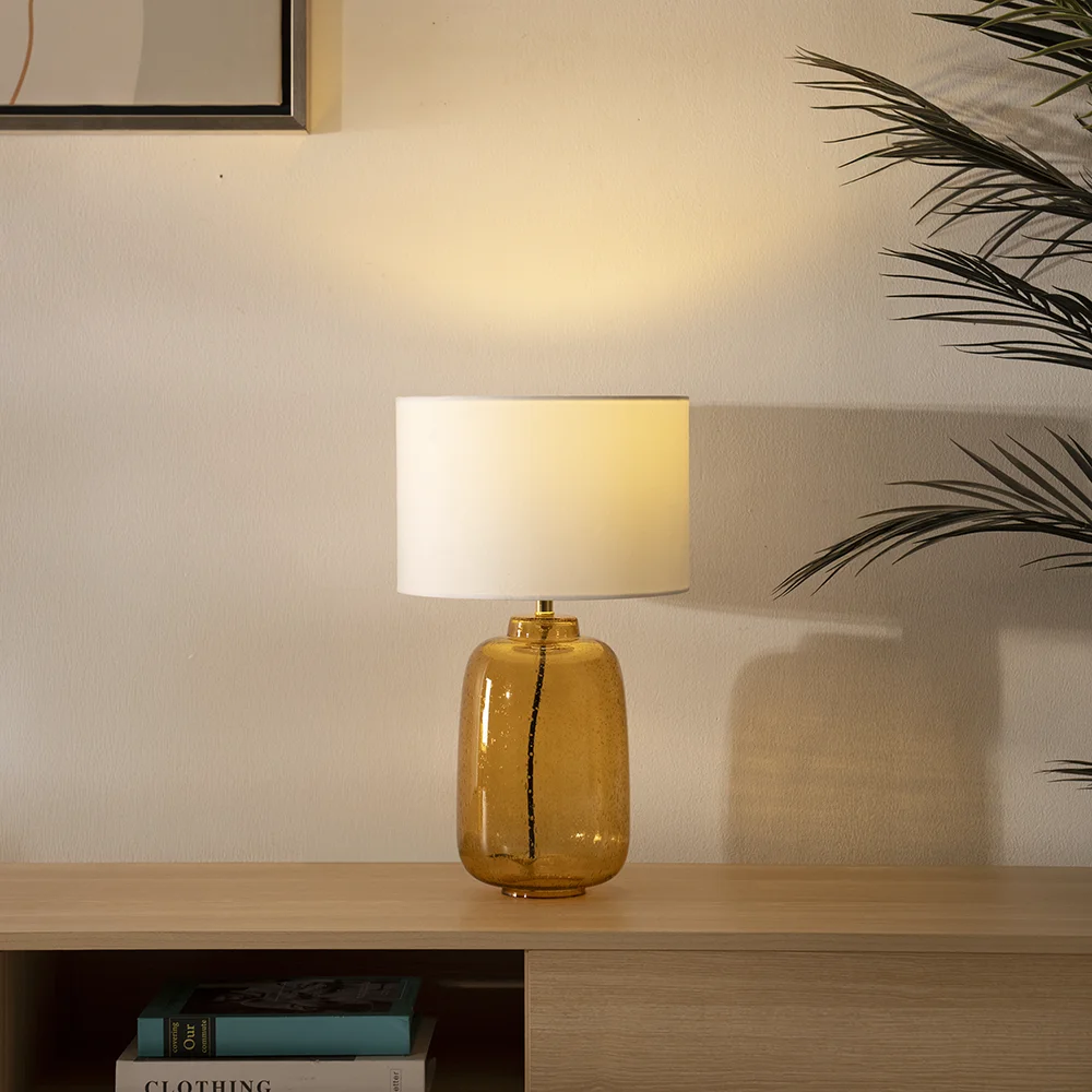 Tria glass table lamp Amber 27x27x46.5cm