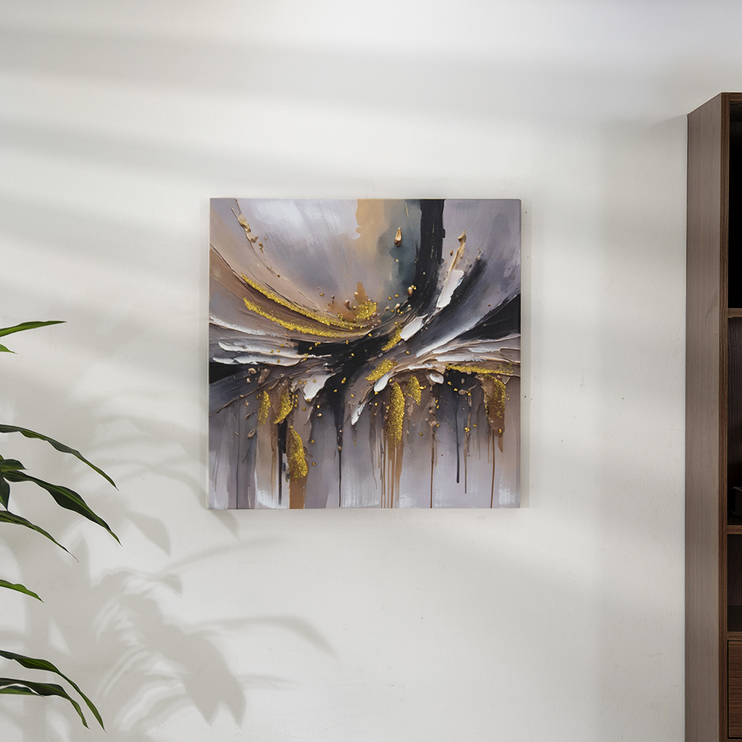 Verdant handmade abstract canvas wall art 60x3x60 cm