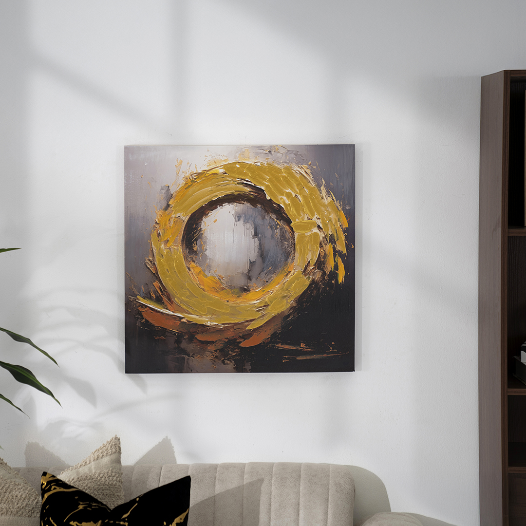 Verdant handmade abstract canvas wall art 60x3x60 cm