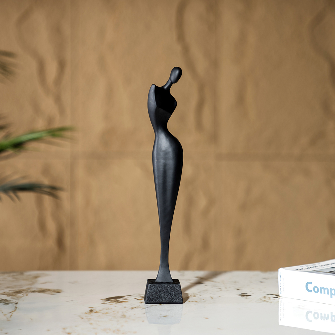 Verdant Polyresin Abstract black Figurine 5.5?5.5?35.5cm