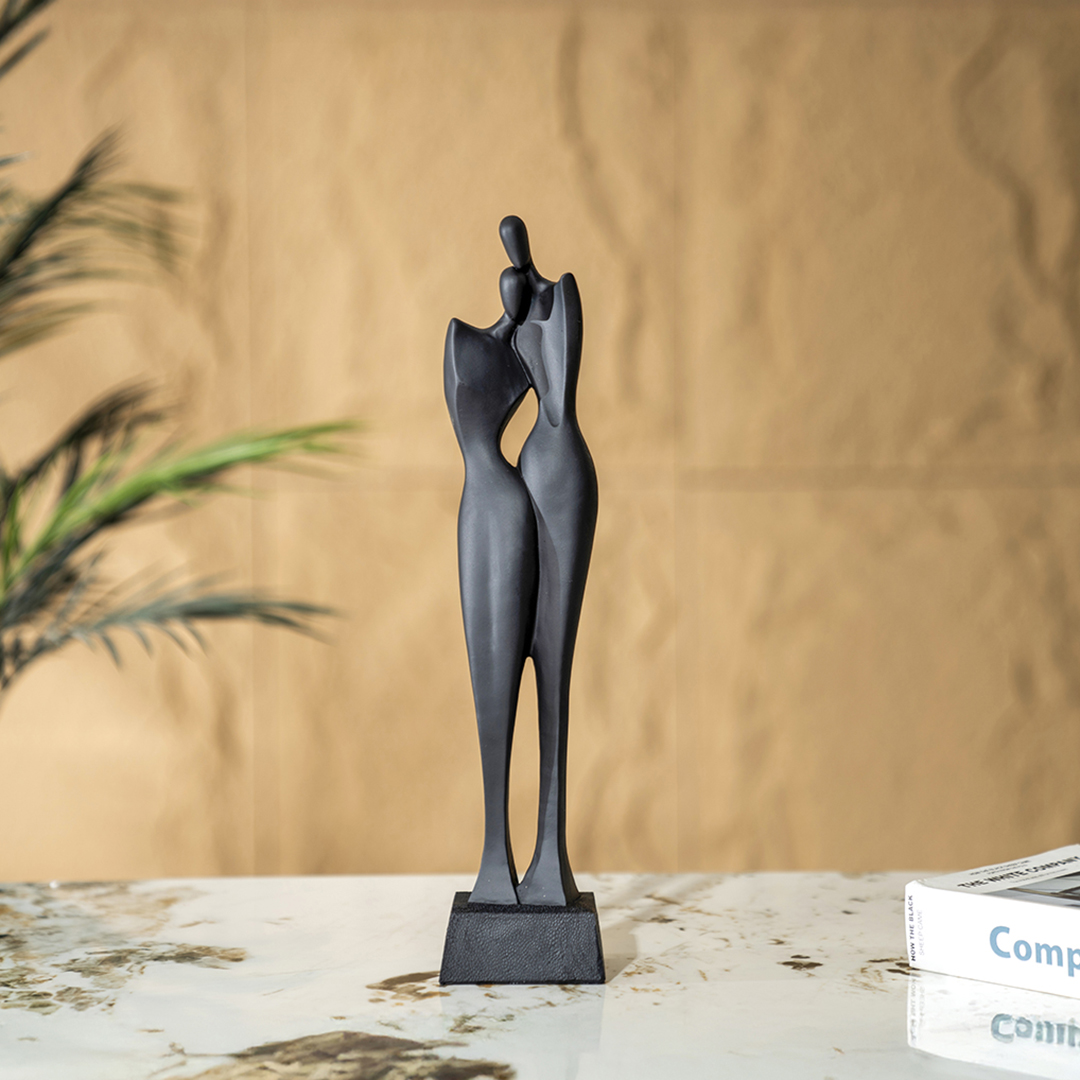 Verdant Polyresin Abstract Couple black figurine 8.4x7x39cm