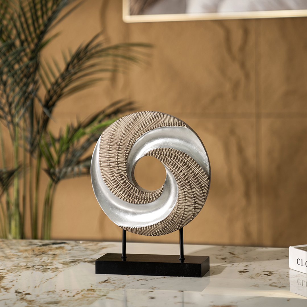 Verdant Polyresin Abstract round accent 27x8x32cm