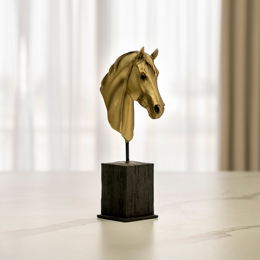 Verdant Polyresin Horse Head on Base 18?8.5?31.5cm