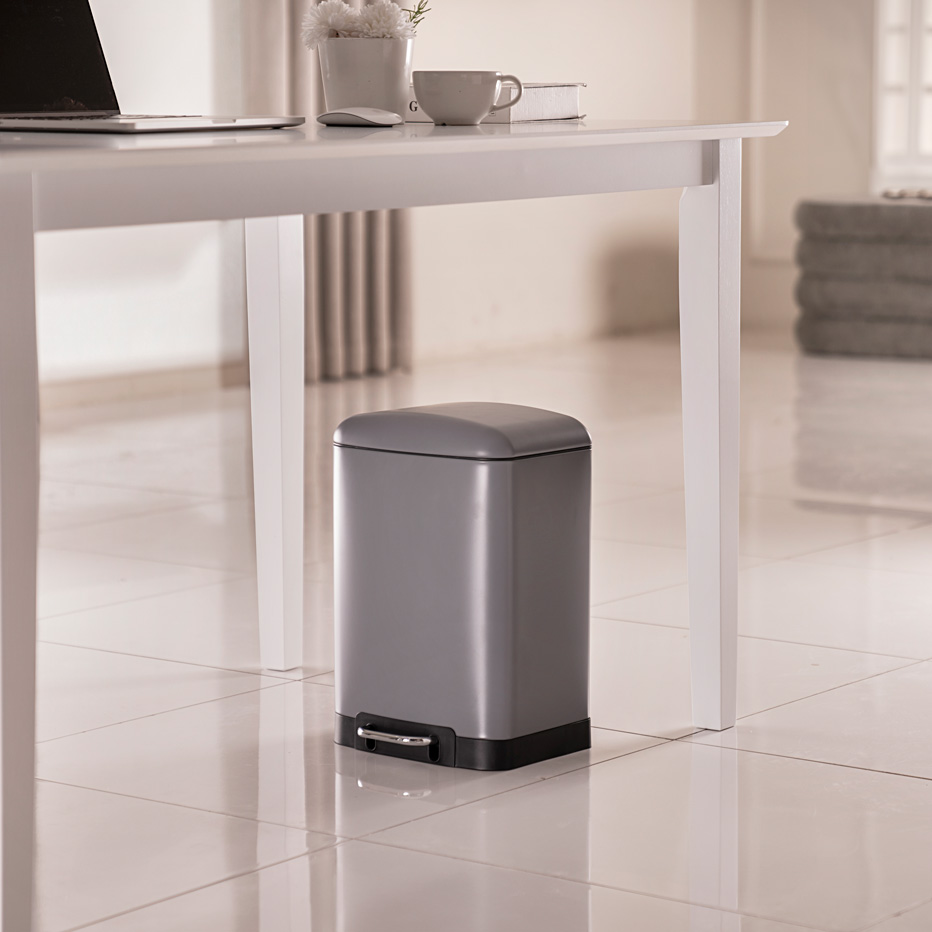 Trilo 12L Dustbin with Inner Bucket-Grey